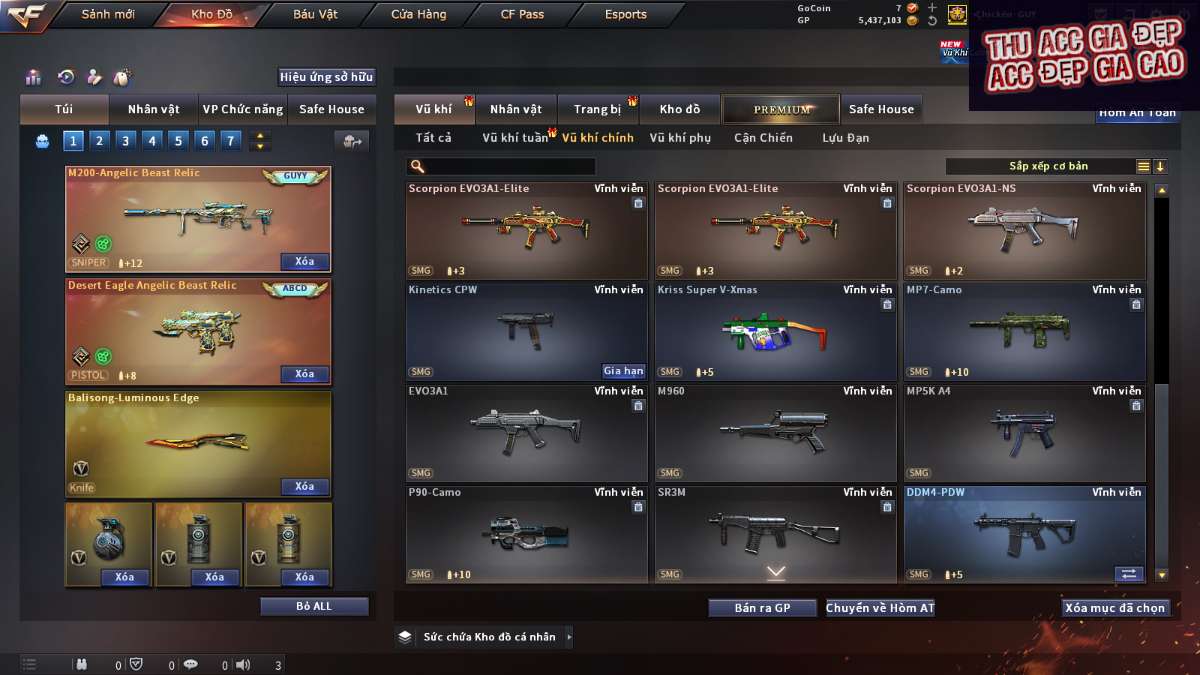 shop acc cf uy tin gia re